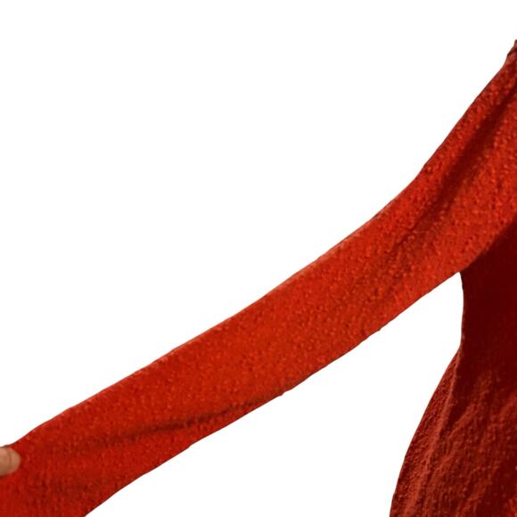 Additions by Chico's Sweater Top Textured Orange Sz 1 Med Long Sleeve V Neck - Picture 4 of 9
